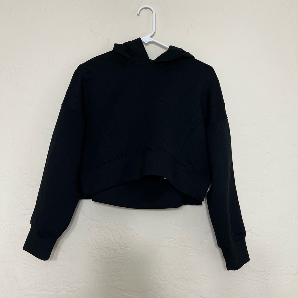 Abercrombie & Fitch YPB Black Cropped Hoodie Sweatshirt